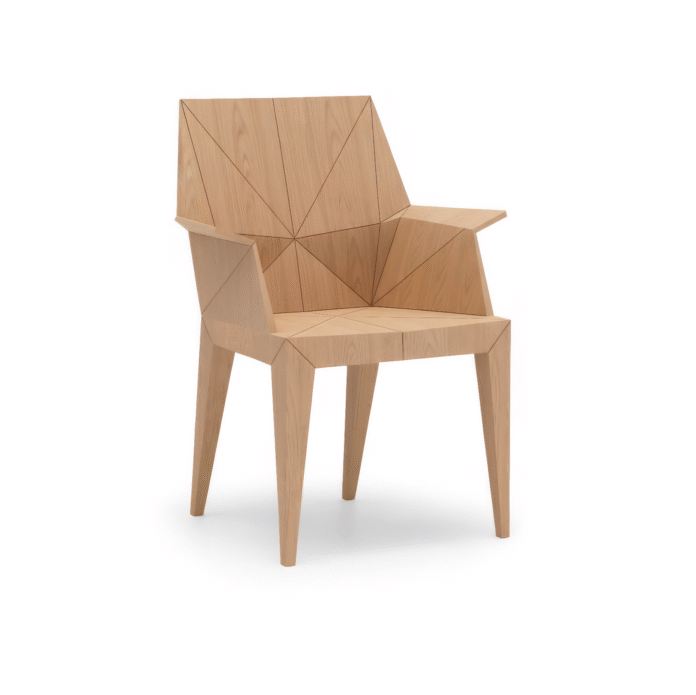 Goran Jurić – Triangle Chair structural geometry study, furniture design concept 2025